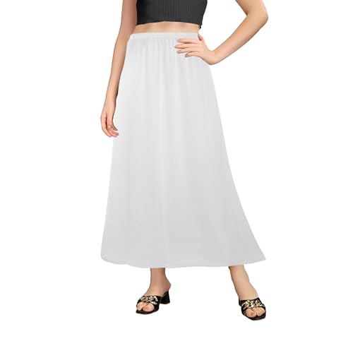 Girstunm 2 Pcs Women's Half Slips for Under Dresses Satin Skirt Extenders Anti-Static Petticoat Cosplay Underskirt2