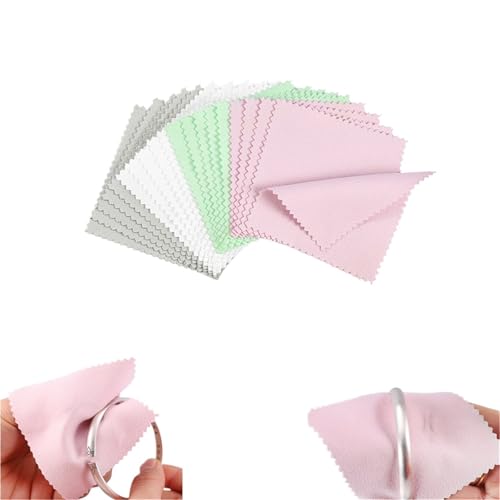 Chiffon de polissage bijoux or et tresses argent en tissu doux et propre - 150 pcs