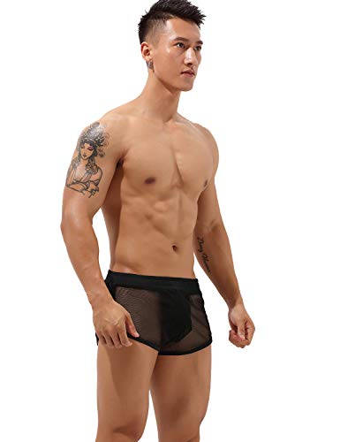 SEOBEAN Mens Mesh Lounge Trunks Shorts3