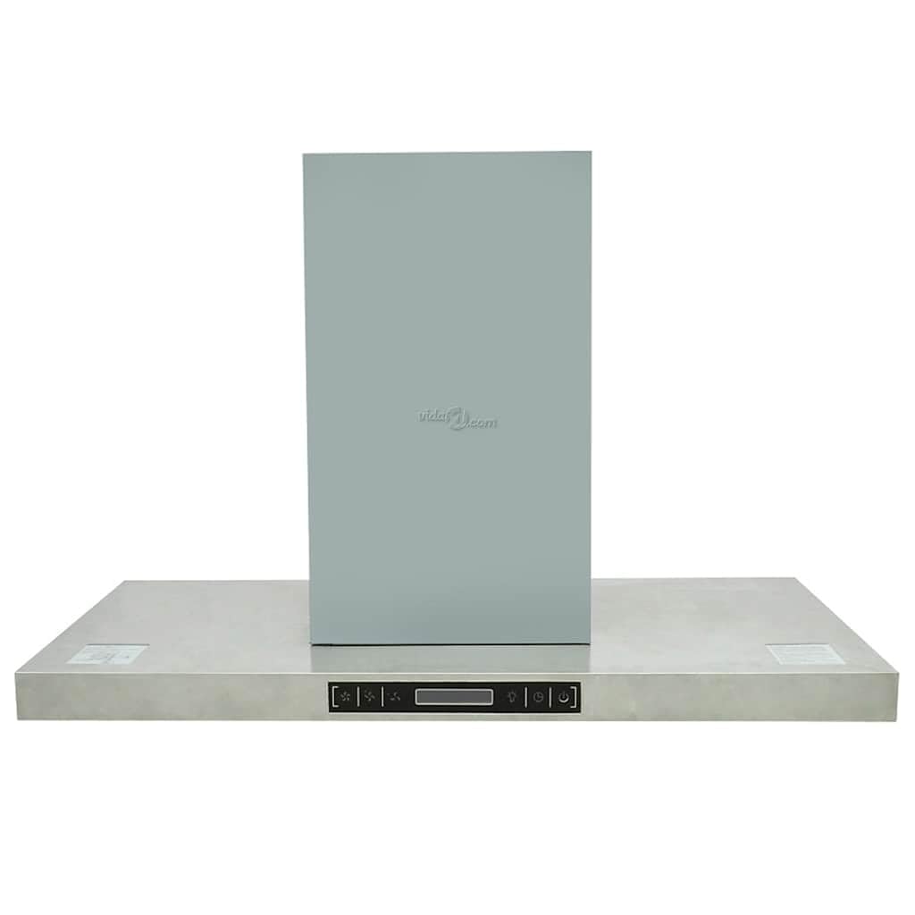 VidaXL K750-90 RVS 750 m³/h Isla Plata - Campana (750 m³/h, Canalizado, 65 dB, Isla, Plata, Acero inoxidable)