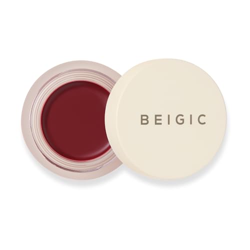 BEIGIC Flush Lip & Cheek Balm 02 Appeal - Vegan Buildable, Multiuse, Travel Sized Blush & Lip Color (0.14 fl.oz) - Mauve Plum