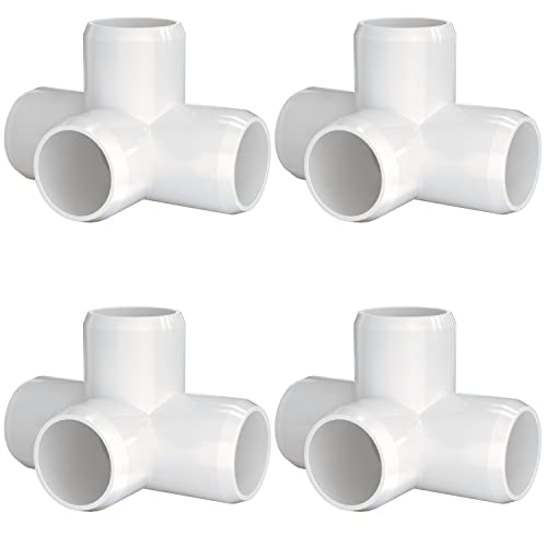 letsFix 2" PVC Fittings 4 Way (4-Pack) Furniture Grade, Elbow Connector, Heavy Duty for DIY Furniture, Frames, UV Resistant - Compatible with 2" Schedule 40 PVC Pipes‌