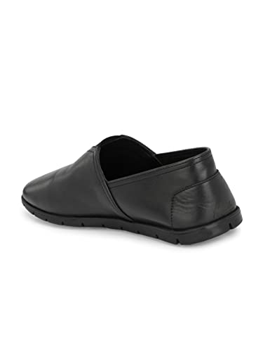Image of HITZ Men's Black Leather Slip On Casual Shoes