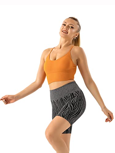 Strappy Sports Bra For Women Criss-Cross Back Cropped Bra For Yoga Workout Tops Gym Bra Longline Fitness Tank Tops (Orange, L) #TOP3