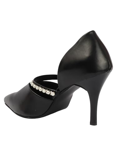 Image of TRYME Women's Close Pointed Toe Rhinestone Strap Pencil Heel Pump Sandals