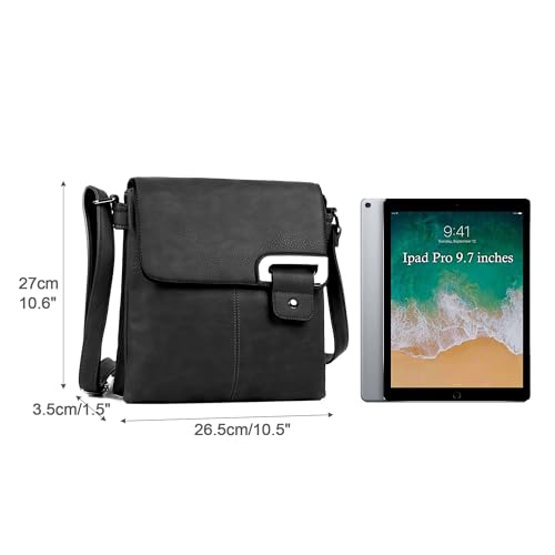 AOSSTA Women's Cross Body Shoulder Messenger Bag Multiple Slip and Zip Pockets Handbag with Storage Pocket Adjustable Strap - Image 3