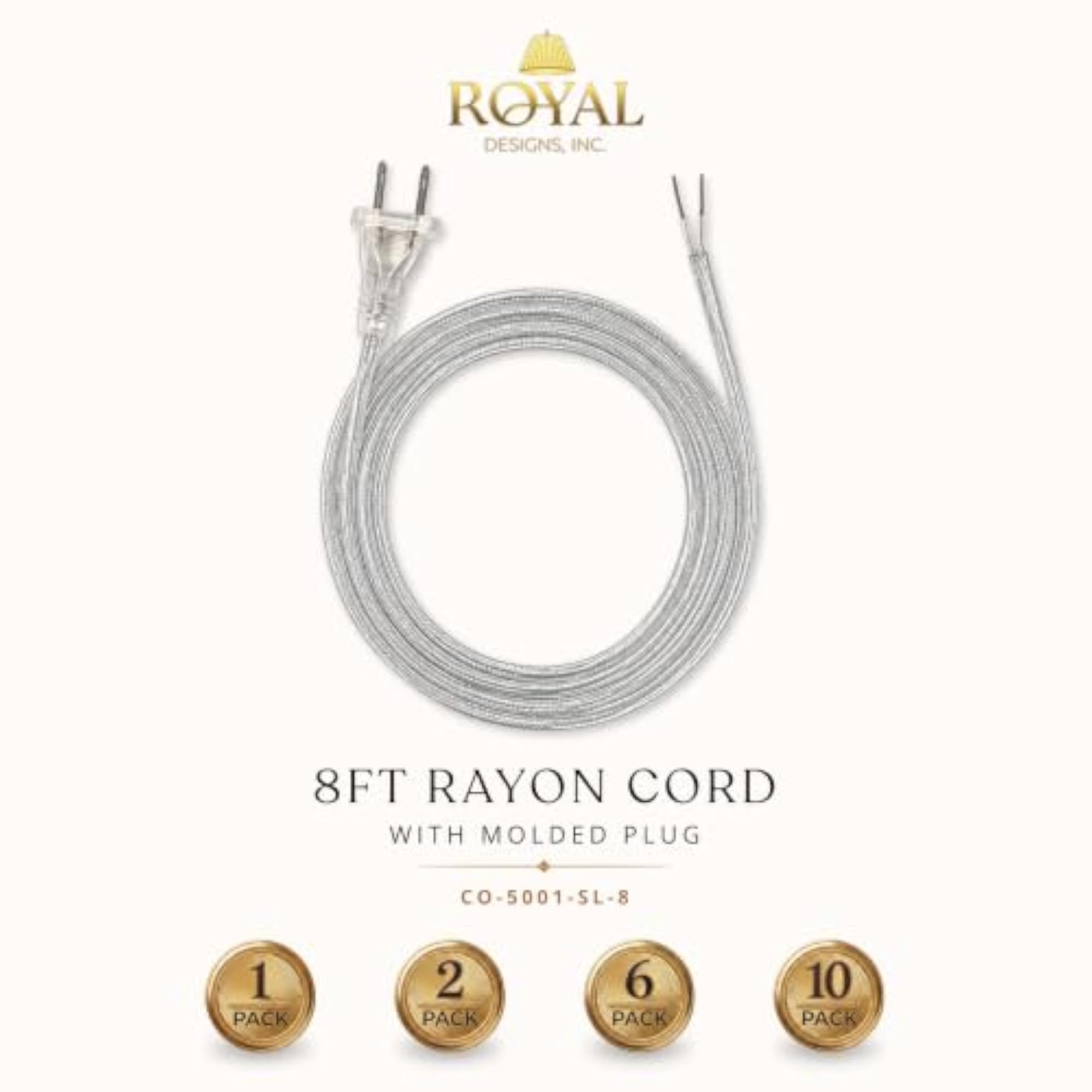 Replacement Lamp Cord, Unique Silver Design