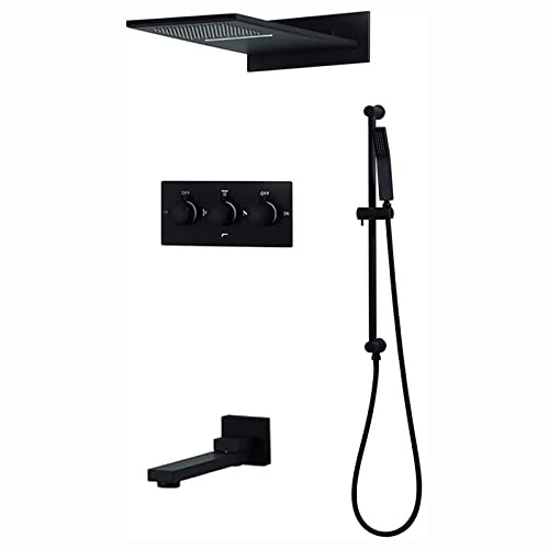 Système de douche thermostatique encastré contre les variations de température eau noire