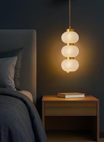 Image of FILLISKA 3 in1 Colour Changing LED Luxurious Hanging /Pendant Light (FrenchGold-MX8113)