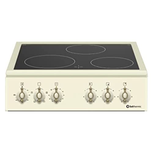 COCINA VITROCERÁMICA CON HORNO ELECTRICO SOLTHERMIC CREMA RÚSTICA ACABADOS DORADOS/50 CM ancho, 3 FUEGOS/HORNO ELECTRICO - imagen 4