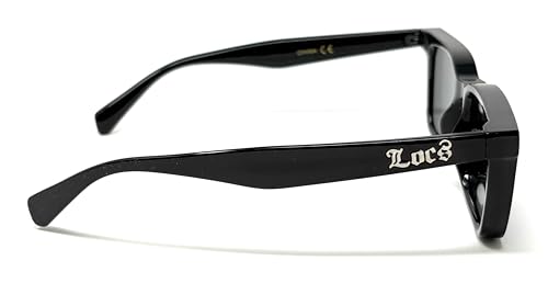 LOCS Hardcore Shades Square Frame Sunglasses, Black with Dark Gray Lenses, UV Protection4
