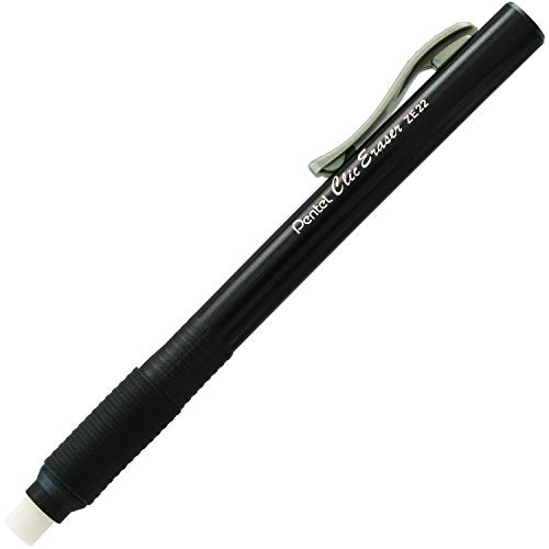 Pentel Clic Eraser Grip, Retractable Eraser, Black Barrel, Box Of 12 (Ze22A) #TOP1