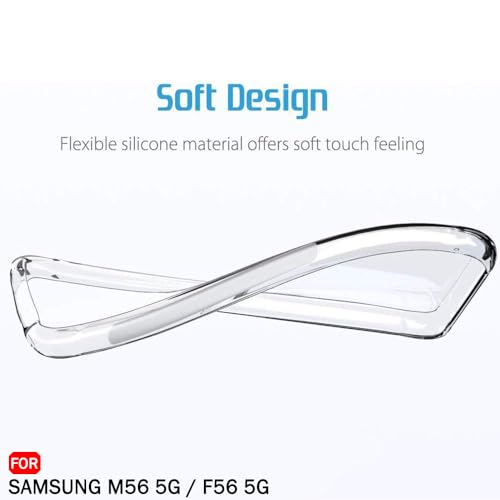 Image of TheGiftKart Back Cover Soft Case for Samsung Galaxy M56 5G / F56 5G | Best Camera Protection | Inbuilt Dust Plugs & Anti-Slip Grip | Ultra Clear Slim Case for Samsung M56 / F56 (Silicone, Transparent)