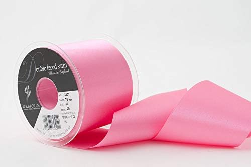 Berisfords Double FACE Poly Satin Ribbon, BlackBerry, 15 mm