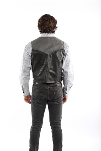Image of Scully Saddle Tan Soft Touch Lambskin Western All Leather Vest 507