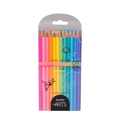 Lápis de Cor 12 cores Pastel Jandaia Arts