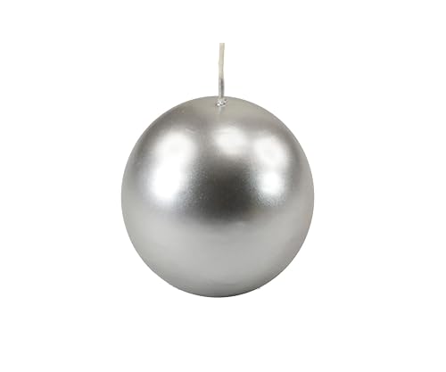 Cereria di Giorgio Risthò Candele Sfera, Cera, Argento, 6x6x6 cm, 6 unità