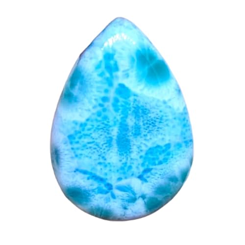 Larimar naturel poire 31x21mm cabochon de gemme authentique pour bijoux uniques
