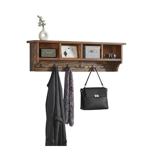 Pomona Industrial 48-Inch Wall-Mounted Coat Rack with 6 Heavy-Duty Hooks