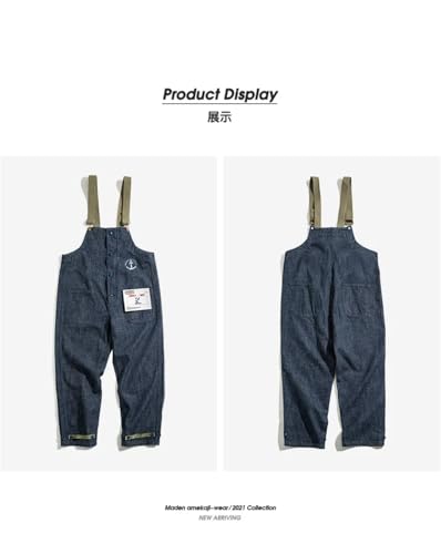 Men's Workwear American Vintage Deck Strap Pants Wash Denim Red Ear Straight Leg Jeans3