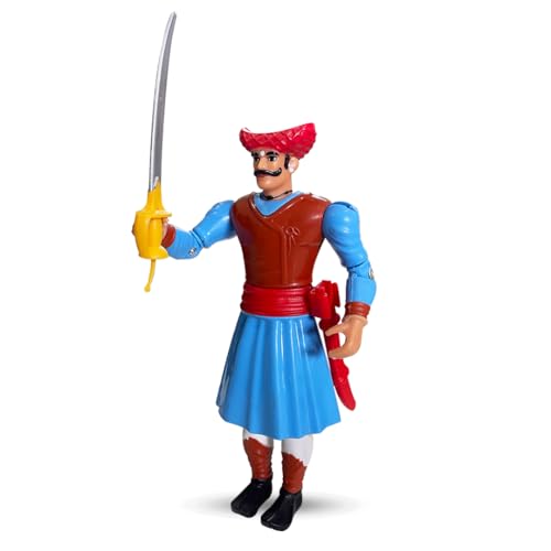 Image of Swarajyache Shiledar - The True Super Hero - 6 Inch Tall Action Figure with Accessories (Mawala, Blue)