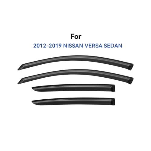 Image of Window Visors Rain Guards Shield for 2012-2019 Nissan Versa Sedan, Out-Channel Window Vent Wind Deflectors Visors Shades for 12-19 Nissan Versa