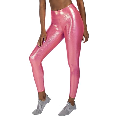 Leggings de yoga métallique haut de gamme avec effet brillant