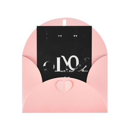 Tarjetas de notas con impresión de gimnasia con sobres, hebilla de amor vertical, embalaje de papel perlado en blanco, regalo de día festivo