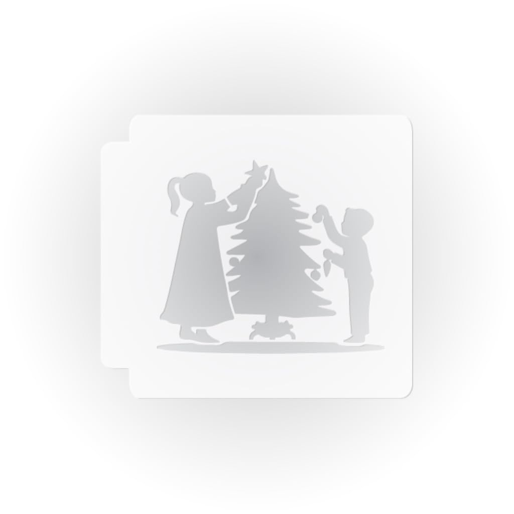 Christmas Tree Decorating 783-E009 Stencil (2 inch)