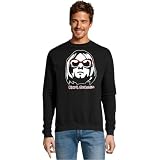 RadioStream Sudadera Kurt Cobain, Grupo Nirvana, música Grunge,Rock (S, 1 Negro)