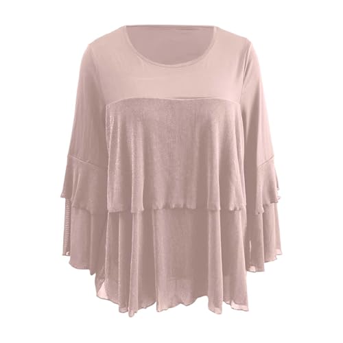 Robe à paillettes multicouches avec manches fluides confortables - 3