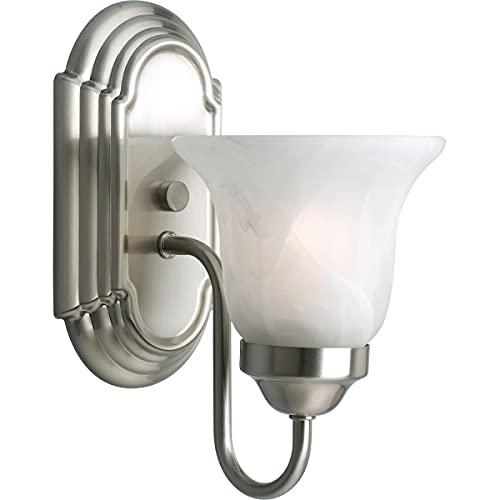 Progress Lighting P3051-09 Contemporary Modern Three Bath from Laird Collection in Pewter, Silver Finish Lighting Accessory, 5-1/4-Inch Width x 9-Inch Height, Brushed Nickel