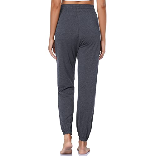 Womens Sweatpants With Pockets Drawstring Joggers Casual Elastic Waist Lounge Pants For Yoga Workout Athletic Grey #TOP1