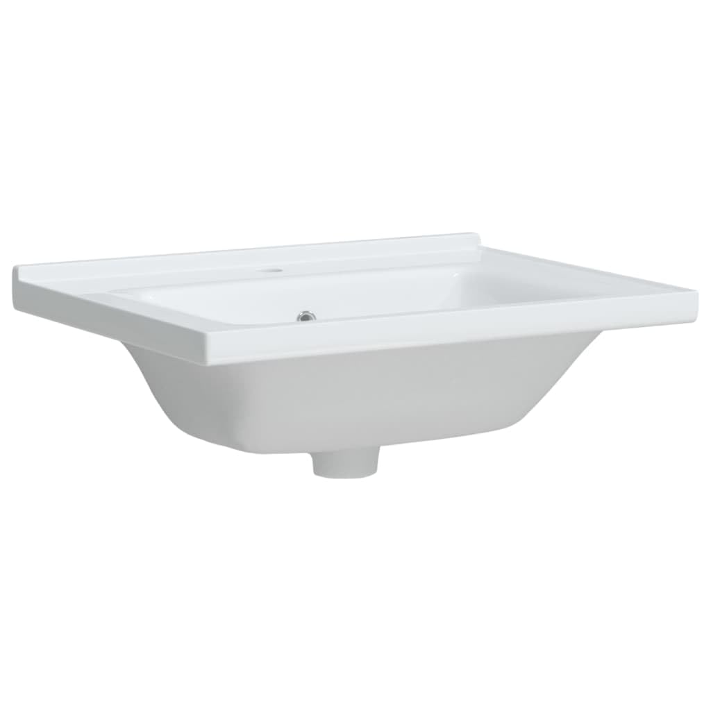 Rantry Lavabo de salle de bain, blanc, 61 x 48 x 19,5 cm, rectangulaire, en céramique, décor de meubles, lavabo de salle de bain, support pour salle de bain