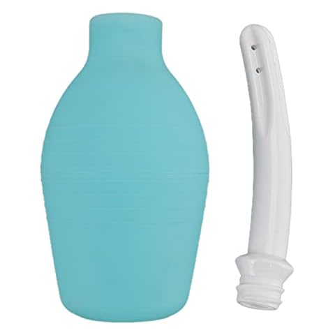 Silicone Enema Bulb Kit for Men Women,300ml Large Capacity Curved Soft Head Douche Cleaner for Anal Cleaning Cover