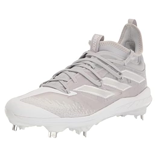 adidas Men's Adizero Afterburner 9 NWV Baseball Shoe, Team Light Grey/White/White, 10.5