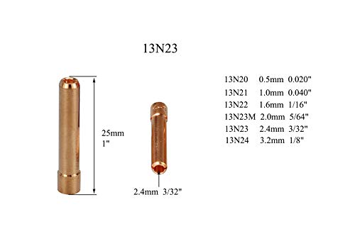 Image of RIVERWELD TIG Welding Collet Bodies 13N28 13N23 3 /32 inch & 2.4mm 15pcs