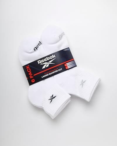 Reebok Womens Socks - 6 Pack Quarter Cut Moisture Wicking Stretch Performance Cushioned Socks for Women (Sizes: 4-10)2