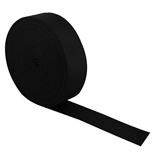RETON Nylon Webbing Strap, 1 1/2 Inch Black Nylon Heavy Webbing Straps Durable Nylon Strap for Outdoor DIY Gear Repair, Backpack, Pet Collars, Crafts (38MM, 10 Yards)