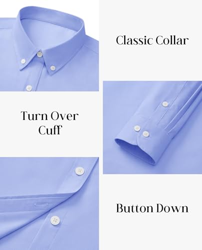 Image of siliteelon Button Down Shirts for Women Oxford Shirt Long Sleeve Classic Wrinkle Free Business Dress Shirts Work Office