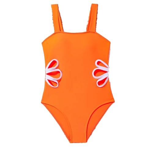 Girls One Piece Swimsuits Cut Out Adjustable Straps Bathing Suit Quick Dry Beach Girls' Swimwear 7-16 Years
