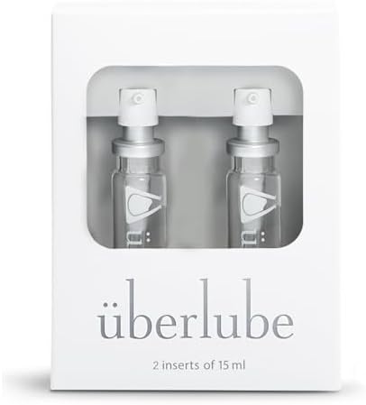 Uberlube Silicone Lube - Two 15ml Travel Refill Only Tubes Unscented Silicone Lubricant Personal Lubrication - Latex-Safe Lube Liquid for Couples, Vaginal & Anal Lube - 30ml Total - 1