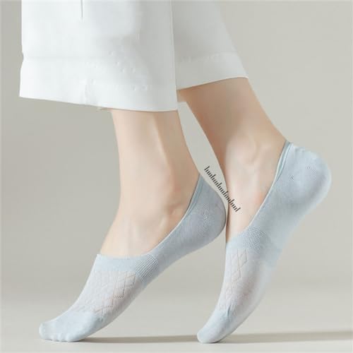 JSEIAJB Girls Boat Socks Shallow Mesh Sweat Absorbing Socks Silicone Non Slip Invisible Short Socks3