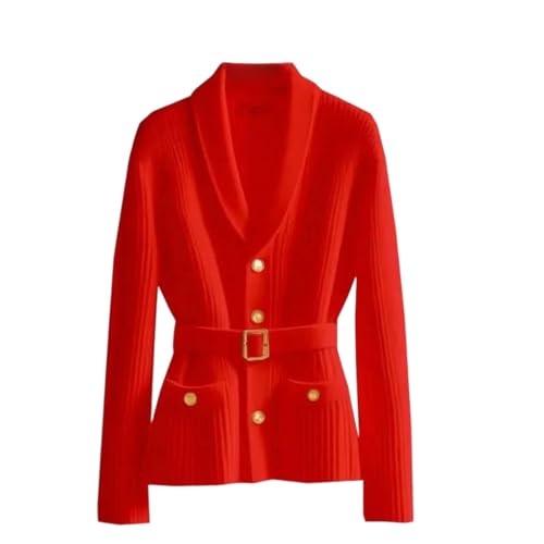 Cardigan col V femme en tricot fin : manteau court décontracté pour l'hiver