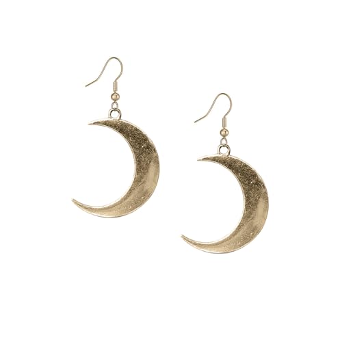 Crescent Moon Dangle Earrings for Women Gothic Pagan Witch Celtic Statement Jewelry Gift for Party Festival Anniversary - Antique Bronze