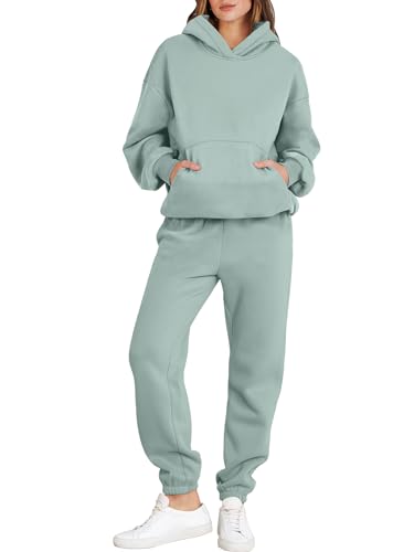 ANRABESS Womens 2 Piece Outfits Lounge Hoodie Oversized Sweatshirt Jogger