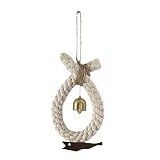 GRABAGECAN Door Bells, Fish Wall Hanging with Bells Handmade Woven Wall Decor, Decorative Door for Bedroom, Living Room, Car Ornament
