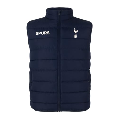Tottenham Hotspur FC Official Boys Padded Body Warmer Gilet Navy Zip 10-11 Years