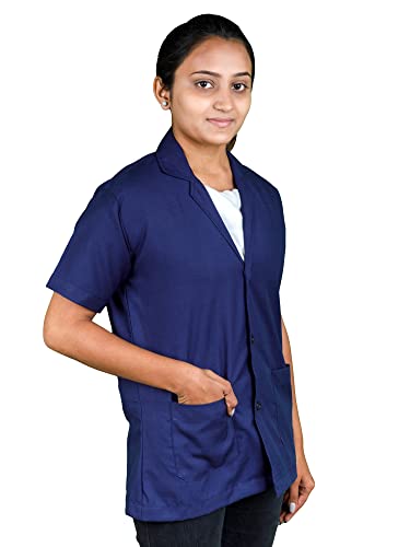 Image of Lathiya. Lab Coat Half Sleeve,Color- Blue -XL