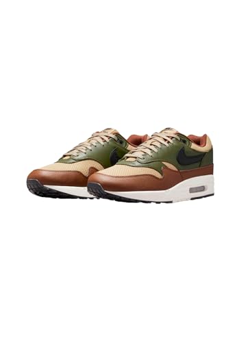 Nike Air Max 1 Essential Premium Men's Shoes (HF1516-200, Neutral Olive/Cargo Khaki/Cacao Wow/Black) Size 82